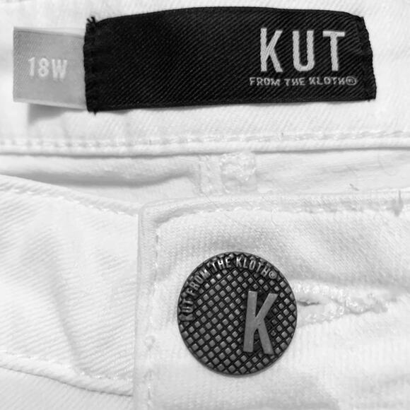 Kut From the Kloth Womens Jeans 18W Catherine Slouchy Boyfriend White Stretch - Picture 4 of 16